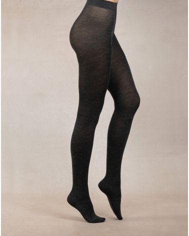 Bleu foret Merino wool tights.