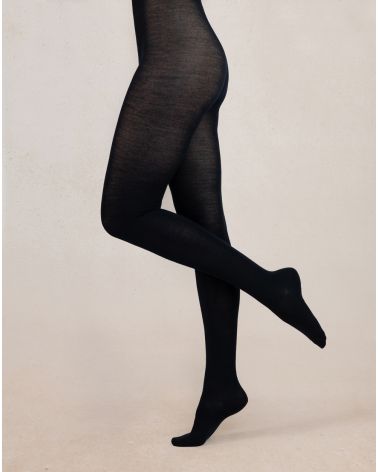 Bleu foret Merino wool tights.