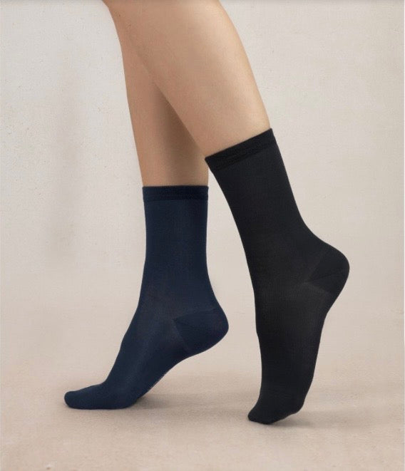 Bleu Foret Cotton Sock Basic 2 pr pack