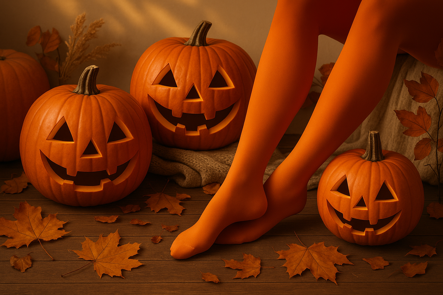 pumkins and orange tights