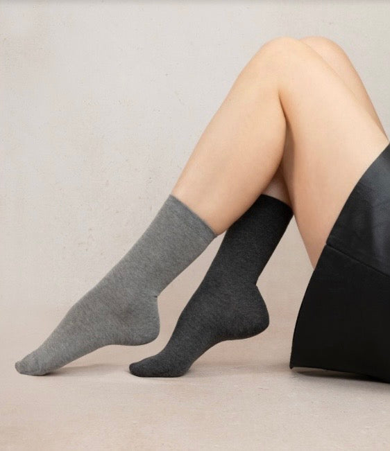 Bleu Foret Cotton Sock Basic 2 pr pack