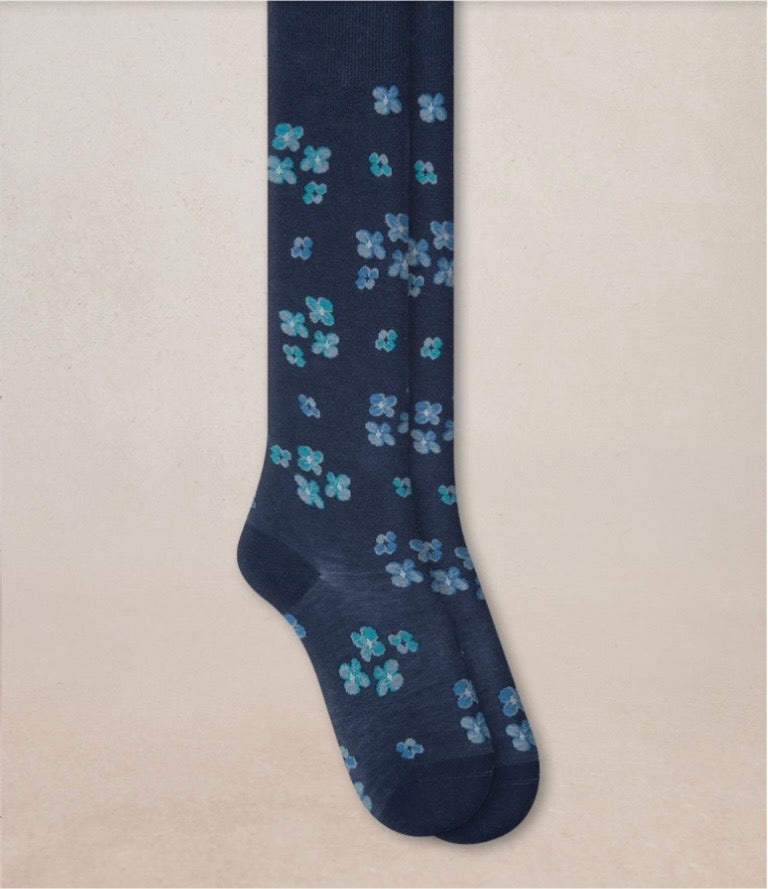 Bleu Foret Floral Knee High