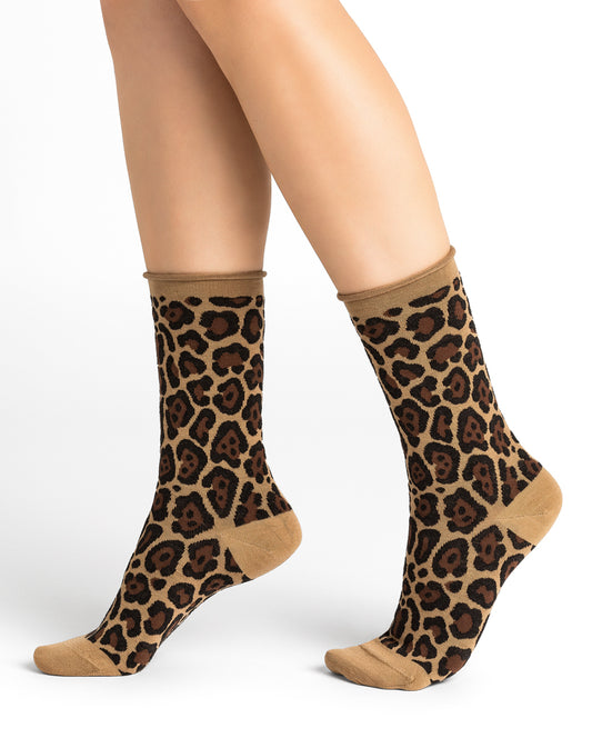 Leopard wool sock 6448