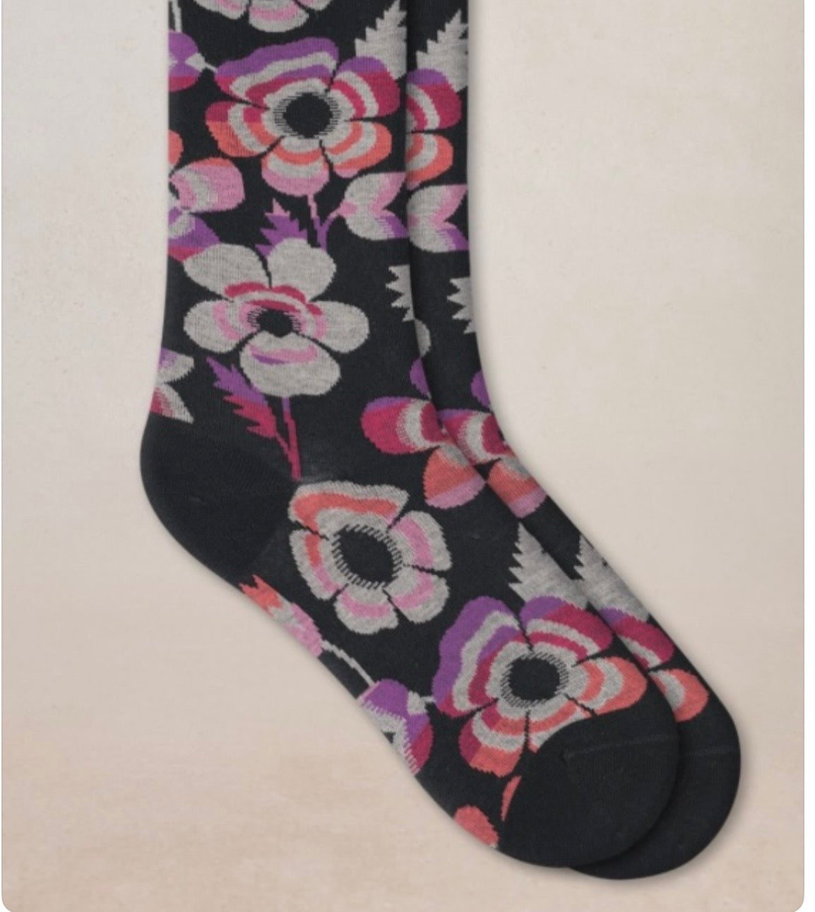 Bleu Foret Cotton with flowers